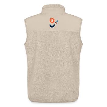 Laughing Flower with Butterfly - Unisex Sherpa Gilet by Stanley/Stella - beige - Back - AI Model Male 178 light (178cm)