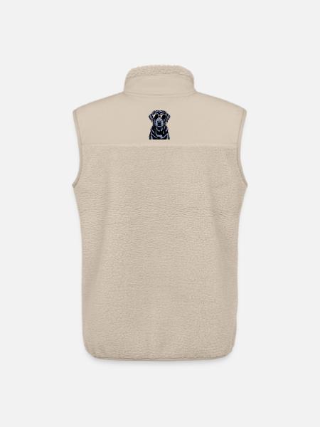 Labrador noir - Veste sans manches sherpa unisexe Stanley/Stella - beige