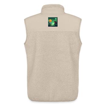Odyssée Bitcoin dans l’espace - Veste sans manches sherpa unisexe Stanley/Stella - beige - Dos - AI Model Male 178 light (178cm)
