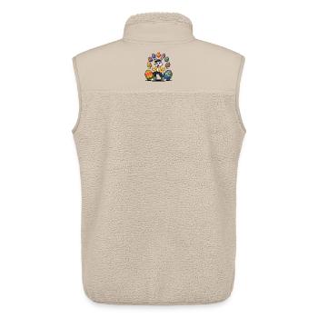 Lapin de Pâques avec des œufs colorés - Veste sans manches sherpa unisexe Stanley/Stella - beige - Dos - AI Model Male 178 light (178cm)