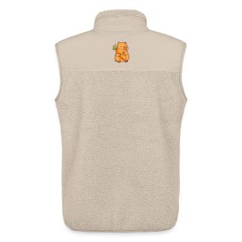 Capybara with carrot – relaxed & cute - Unisex Sherpa Gilet by Stanley/Stella - beige - Back - AI Model Male 178 light (178cm)