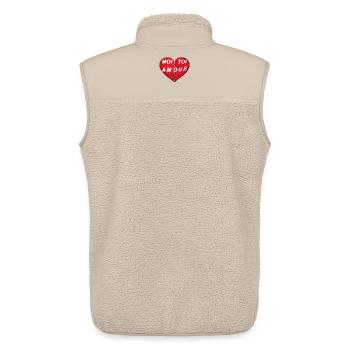 Gebrochenes Herz DU LIEBST MICH – Design Valentinstag amo - Unisex Sherpaweste von Stanley/Stella - Beige - Hinten - AI Model Male 178 light (178cm)