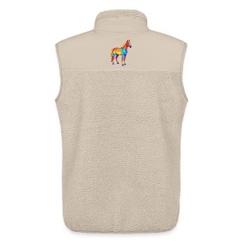 Buntes Pferderegenbogen-Pop-Art-Aquarell - Unisex Sherpaweste von Stanley/Stella - Beige - Hinten - AI Model Male 178 light (178cm)