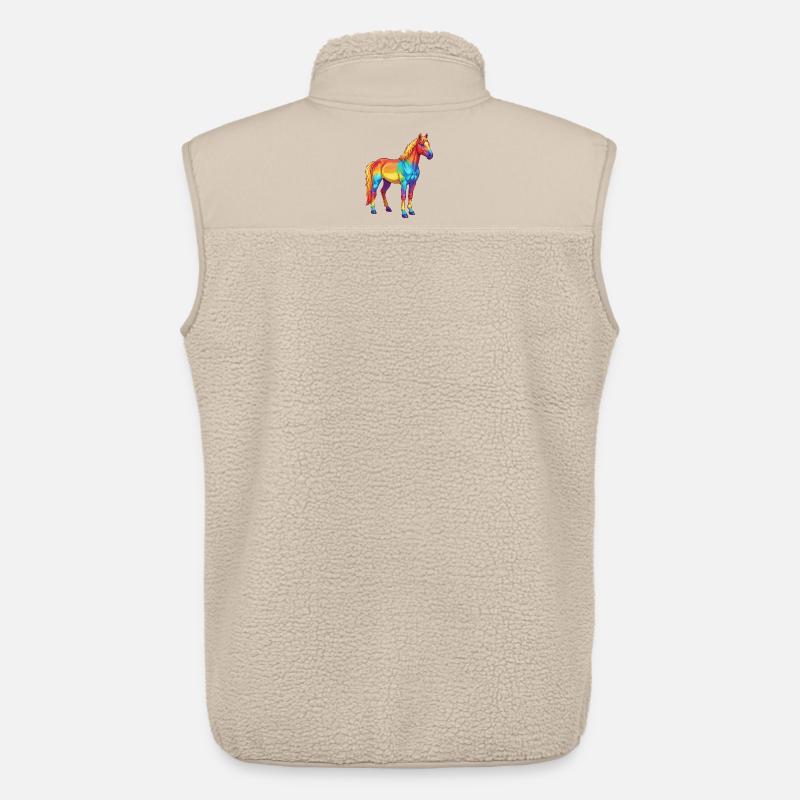 Buntes Pferderegenbogen-Pop-Art-Aquarell - Unisex Sherpaweste von Stanley/Stella - Beige