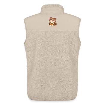 Knuddeliges Kätzchen mit Futterschüssel - Unisex Sherpaweste von Stanley/Stella - Beige - Hinten - AI Model Male 178 light (178cm)