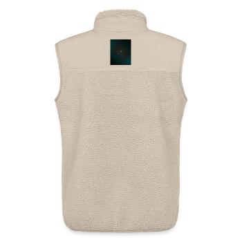 Spirale de lutte turquoise au centre - Veste sans manches sherpa unisexe Stanley/Stella - beige - Dos - AI Model Male 178 light (178cm)