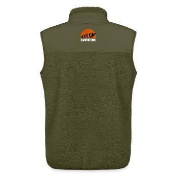Evolution of Surfing Vintage Sunset Silhouette - Unisex Sherpa Gilet by Stanley/Stella - khaki - Back - AI Model Male 178 light (178cm)