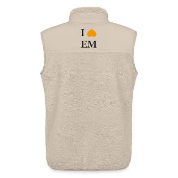 Orangener Herzakzent im Minimal-Style - Unisex Sherpaweste von Stanley/Stella - Beige - Hinten - AI Model Male 178 light (178cm)