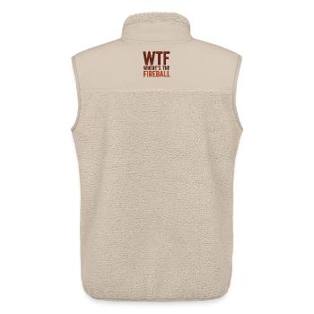 WTF Where's The Fireball Humor Saying - Unisex Sherpa Gilet by Stanley/Stella - beige - Back - AI Model Male 178 light (178cm)