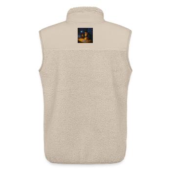 Le magicien des graphiques de marché des cryptomonnaies Wandalu Vuhs - Veste sans manches sherpa unisexe Stanley/Stella - beige - Dos - AI Model Male 178 light (178cm)