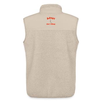ADOPTIEREN, NICHT KAUFEN, PFOTENWEG! STATEMENT - Unisex Sherpaweste von Stanley/Stella - Beige - Hinten - AI Model Male 178 light (178cm)