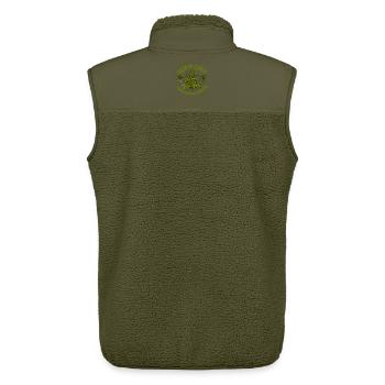 Soutenez votre agriculteur local - Cannabis Flower Outfit - Veste sans manches sherpa unisexe Stanley/Stella - kaki - Dos - AI Model Male 178 light (178cm)