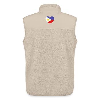 Drapeau du cœur des Philippines - Veste sans manches sherpa unisexe Stanley/Stella - beige - Dos - AI Model Male 178 light (178cm)