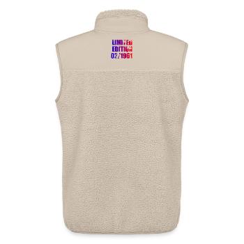 65th Birthday Limited Edition 02/1961 - Unisex Sherpa Gilet by Stanley/Stella - beige - Back - AI Model Male 178 light (178cm)