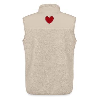 Valentinstag herz rot Geschenk Valentinstag - Unisex Sherpaweste von Stanley/Stella - Beige - Hinten - AI Model Male 178 light (178cm)
