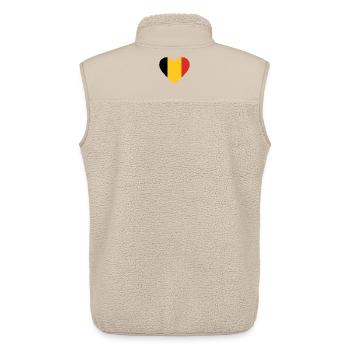 Gelb-rotes dreikoloriges Herz - Unisex Sherpaweste von Stanley/Stella - Beige - Hinten - AI Model Male 178 light (178cm)