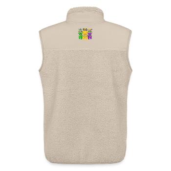 Carnival Canines: Mardi Gras Beaded Trio - Unisex Sherpa Gilet by Stanley/Stella - beige - Back - AI Model Male 178 light (178cm)