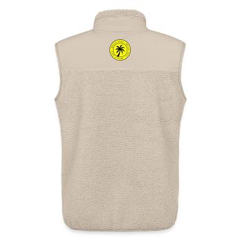 Cercle de palmiers Malle 2026 - Veste sans manches sherpa unisexe Stanley/Stella - beige - Dos - AI Model Male 178 light (178cm)