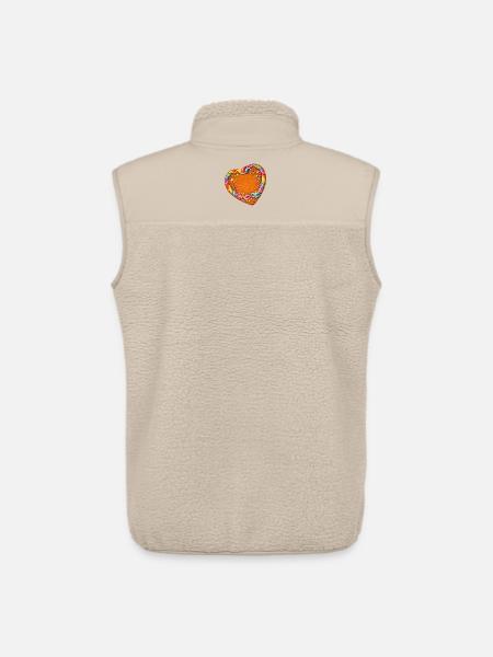 Lebkuchenherz Fasching Motiv mit bunter Deko - Unisex Sherpaweste von Stanley/Stella - Beige
