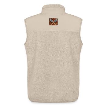 Maurersymbol: Überkreuzte Kellen vor Ziegelwand - Unisex Sherpaweste von Stanley/Stella - Beige - Hinten - AI Model Male 178 light (178cm)