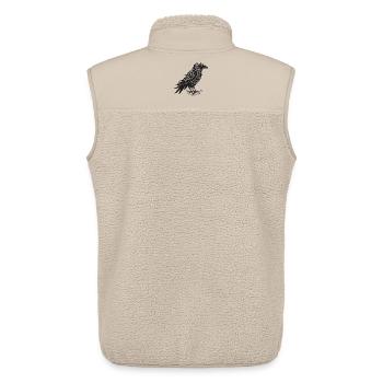 Raven Tribal Noir - Veste sans manches sherpa unisexe Stanley/Stella - beige - Dos - AI Model Male 178 light (178cm)