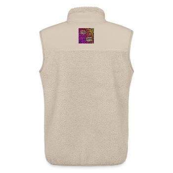 Lèvres de léopard sur dégradé néon - Veste sans manches sherpa unisexe Stanley/Stella - beige - Dos - AI Model Male 178 light (178cm)