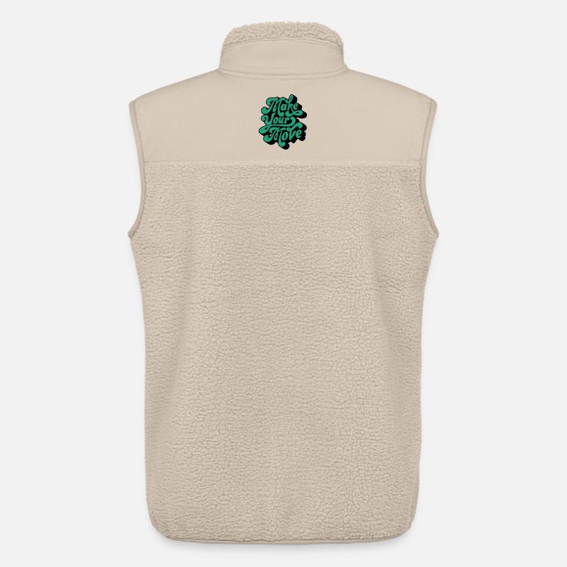 Make Your Move – Retro Script Motif - Unisex Sherpa Gilet by Stanley/Stella - beige