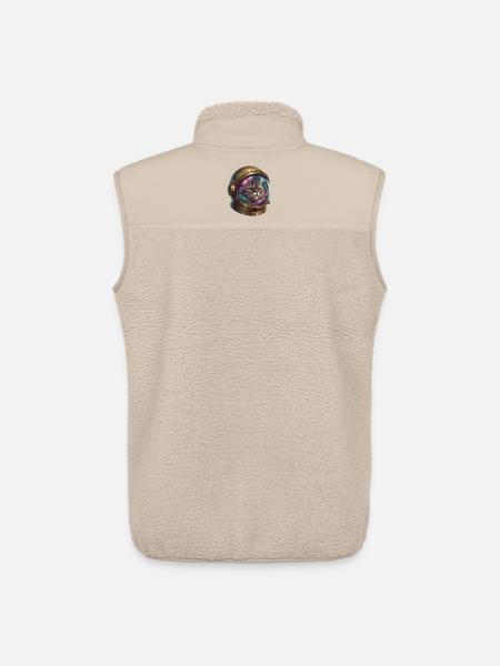 Cat astronaut in space helmet - Unisex Sherpa Gilet by Stanley/Stella - beige
