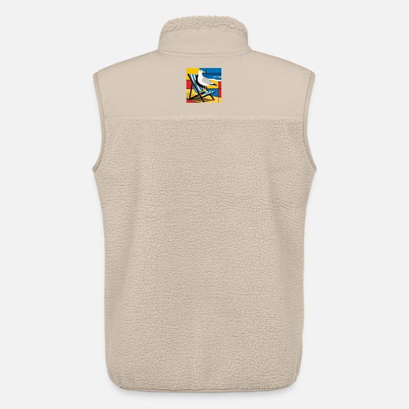 Seemöwe auf Strandstuhl Popkunst - Unisex Sherpaweste von Stanley/Stella - Beige