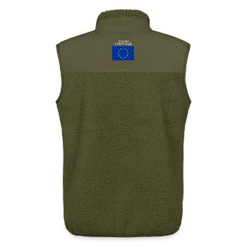 Drapeau européen plus fort ensemble - Veste sans manches sherpa unisexe Stanley/Stella - kaki - Dos - AI Model Male 178 light (178cm)