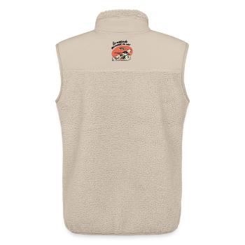 Der Biker, der bis zur Nase hochfährt - Unisex Sherpaweste von Stanley/Stella - Beige - Hinten - AI Model Male 178 light (178cm)