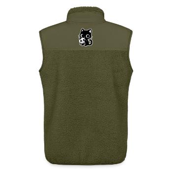 Süße Gruselkatze mit Totenkopf | Kawaii Spooky Mot - Unisex Sherpaweste von Stanley/Stella - Khaki - Hinten - AI Model Male 178 light (178cm)