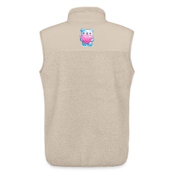 Cuddly bear with heart crystal - Unisex Sherpa Gilet by Stanley/Stella - beige - Back - AI Model Male 178 light (178cm)