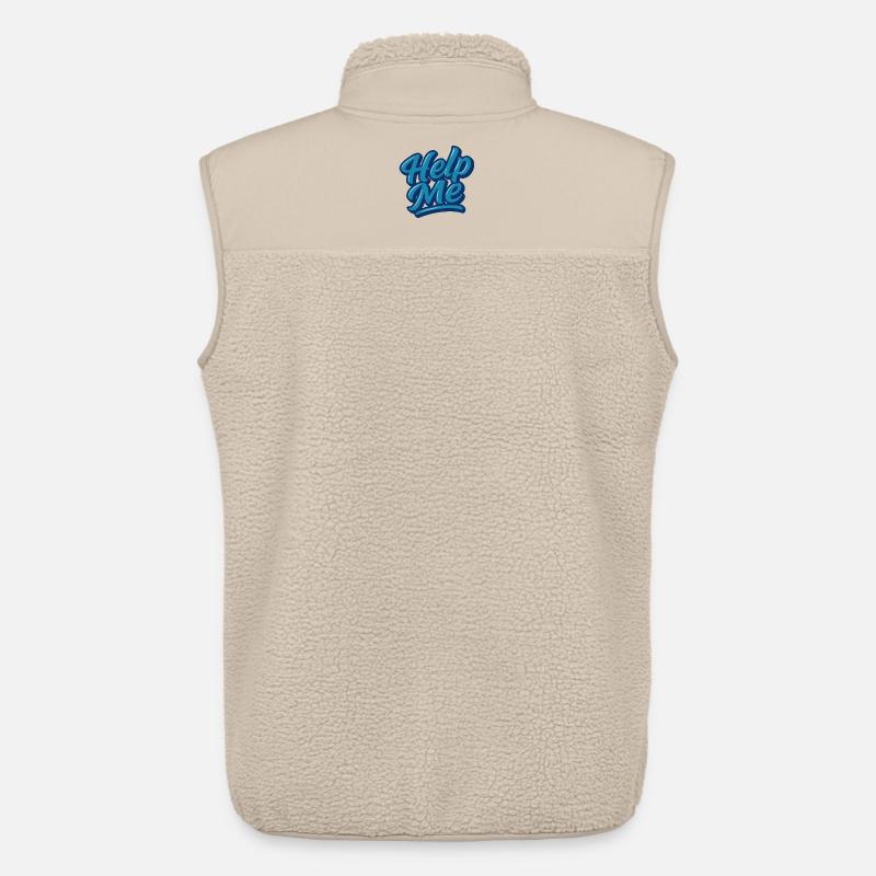 Help Me Blue Script Logo - Veste sans manches sherpa unisexe Stanley/Stella - beige