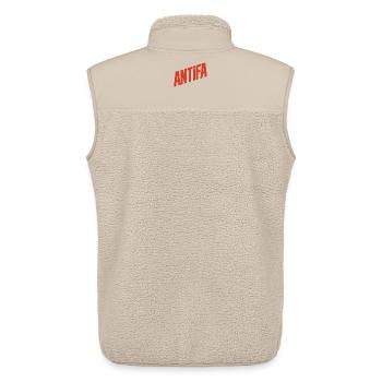 Antifa - Antifascist Merch - Unisex Sherpa Gilet by Stanley/Stella - beige - Back - AI Model Male 178 light (178cm)