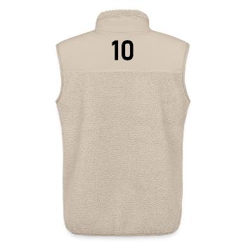 10. 10 YEARS. 10th ANNIVERSARY. 10 YEAR ANNIVERSARY. - Unisex Sherpa Gilet by Stanley/Stella - beige - Back - AI Model Male 178 light (178cm)