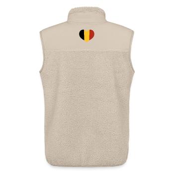 Herz der belgischen Flagge - Unisex Sherpaweste von Stanley/Stella - Beige - Hinten - AI Model Male 178 light (178cm)