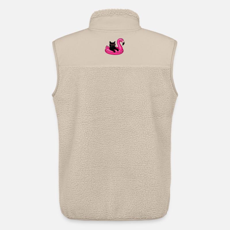 Fat Cat On A Flamingo Floatie - Unisex Sherpaweste von Stanley/Stella - Beige