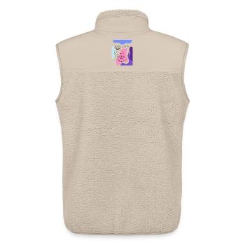 Portrait abstrait en lignes colorées - Veste sans manches sherpa unisexe Stanley/Stella - beige - Dos - AI Model Male 178 light (178cm)