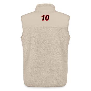 10. 10 YEARS. 10th ANNIVERSARY. 10 YEAR ANNIVERSARY. - Unisex Sherpa Gilet by Stanley/Stella - beige - Back - AI Model Male 178 light (178cm)