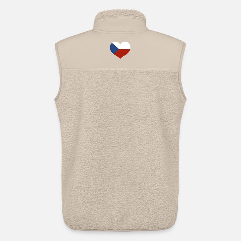 Drapeau du cœur tchèque - Veste sans manches sherpa unisexe Stanley/Stella - beige