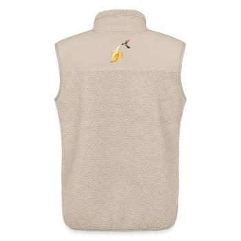 Colibri rencontre banane dorée - Veste sans manches sherpa unisexe Stanley/Stella - beige - Dos - AI Model Male 178 light (178cm)