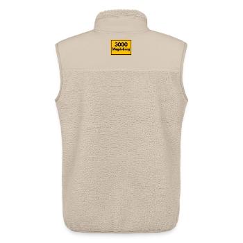 ALTE POSTLEITZAHL PLZ RETRO 3000 MAGDEBURG OSTEN - Unisex Sherpaweste von Stanley/Stella - Beige - Hinten - AI Model Male 178 light (178cm)