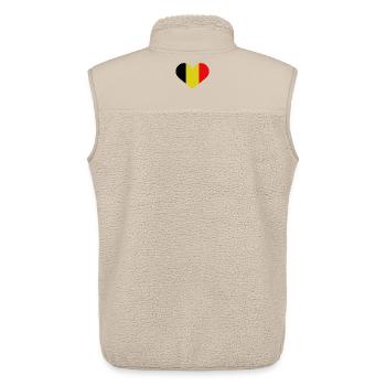 Belgische herzförmige Flagge - Unisex Sherpaweste von Stanley/Stella - Beige - Hinten - AI Model Male 178 light (178cm)