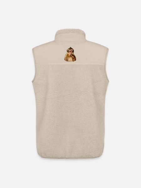 Singe drôle et ironique - Veste sans manches sherpa unisexe Stanley/Stella - beige