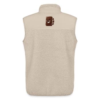 Charmanter Schoko Block mit Grinsen - Unisex Sherpaweste von Stanley/Stella - Beige - Hinten - AI Model Male 178 light (178cm)