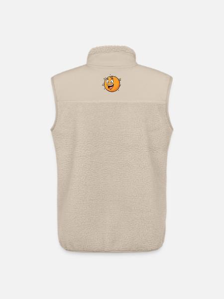 Cheerful Orange Caricature - Unisex Sherpa Gilet by Stanley/Stella - beige