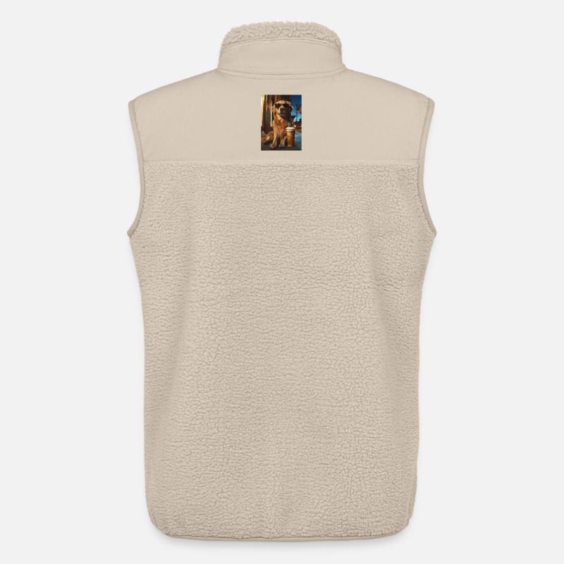 Golden Retriever mit Eiskaffee - Unisex Sherpaweste von Stanley/Stella - Beige
