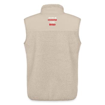 J’ai eu un cauchemar écolo - Veste sans manches sherpa unisexe Stanley/Stella - beige - Dos - AI Model Male 178 light (178cm)