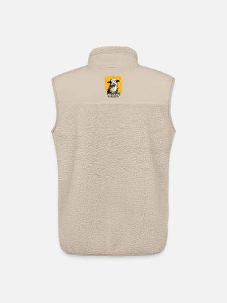 What Sheep Pop Art Yellow Background - Unisex Sherpa Gilet by Stanley/Stella - beige